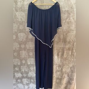MSK Off the Shoulder Jumpsuit with Rhinestone Trim